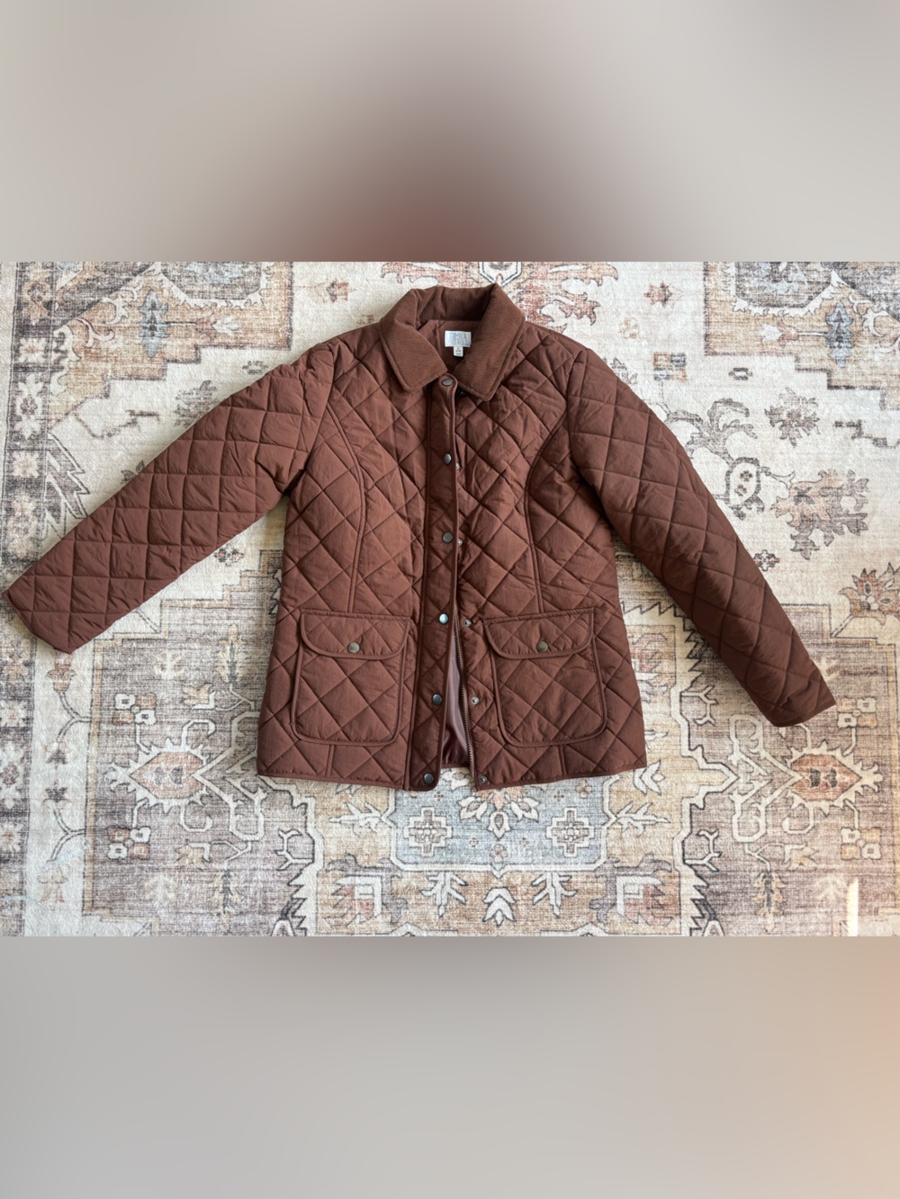 Time and Tru Quilted Brown Puffer Jacket